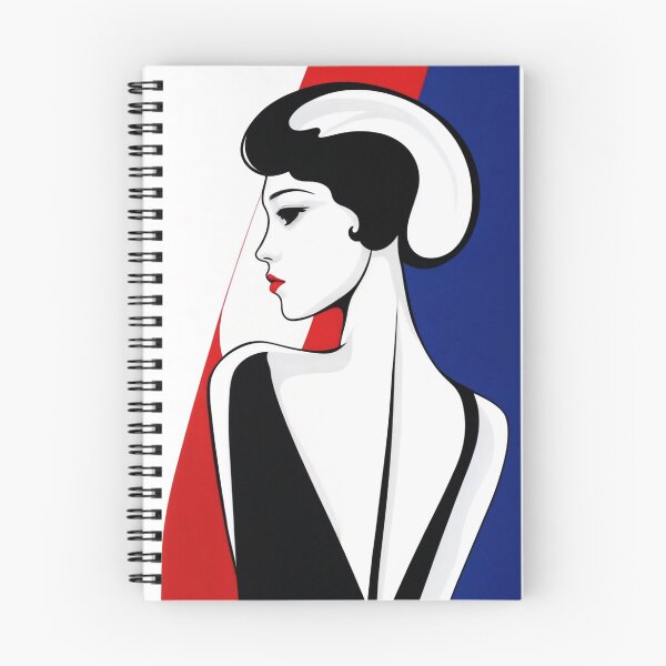 Item preview, Striking Black and White Minimalist Woman in Blue designed and sold by SplashTastic.