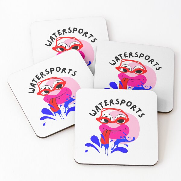 Artikelvorschau, Wassersport, schmutziger Kopf mit roter Schwimmbrille und blauem Spritzer entworfen und verkauft von DirtySports.