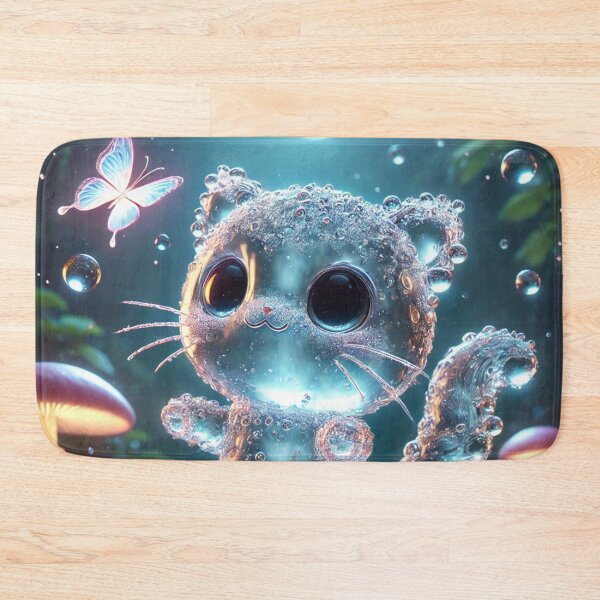 Item preview, Playful Water Kitten in Magical Forest designed and sold by TeslaSt0re.