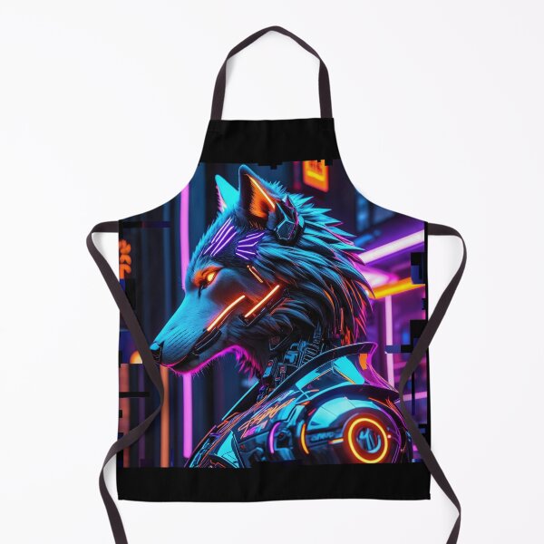 Aperçu de l'œuvre Futur Robot Wolf - Néon de science-fiction créée et vendue par Bukhisz.