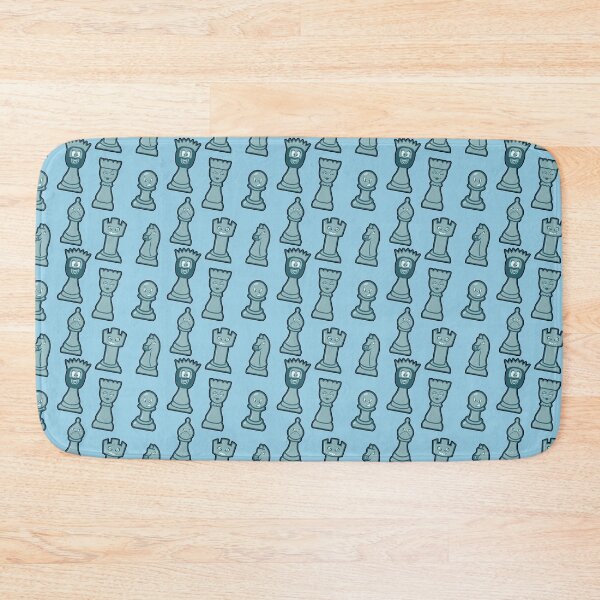 Item preview, Chess Pieces Pattern on blue designed and sold by WatershipBound.