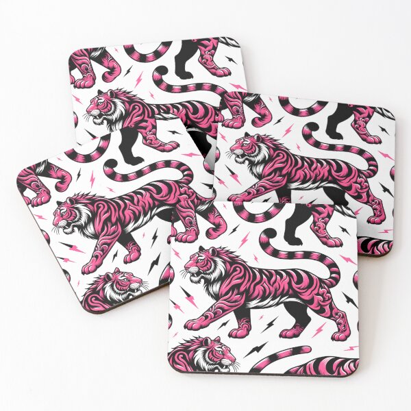 Item preview, White and Pink Tiger Lightening Power Pattern designed and sold by kathrynchill.