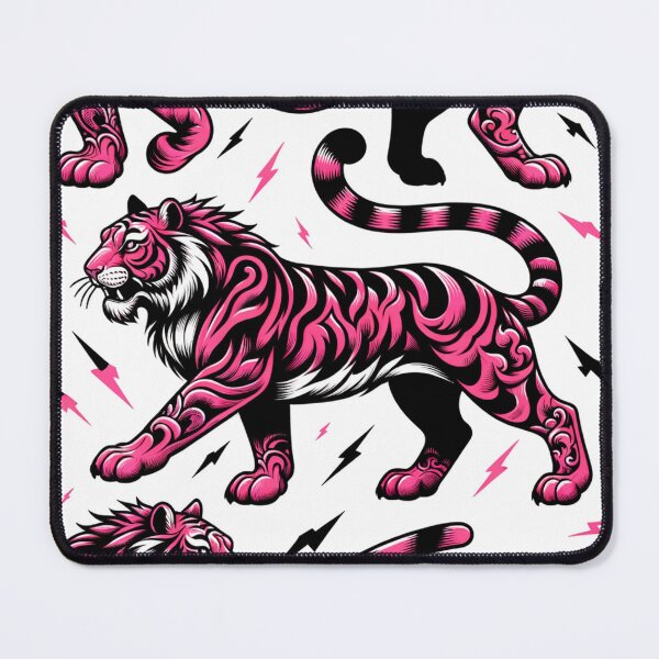 Item preview, White and Pink Tiger Lightening Power Pattern designed and sold by kathrynchill.