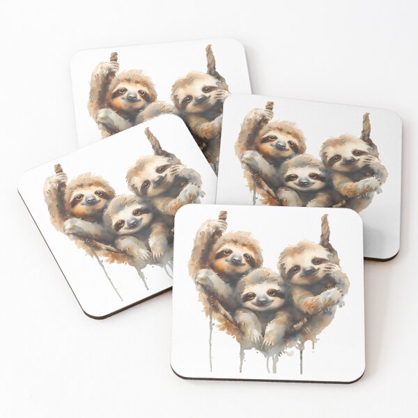 Item preview, Playful Baby Sloths: Watercolor Joy designed and sold by AI-Only Creations.