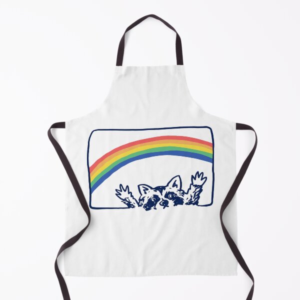 Item preview, A raccoon partying under the rainbow designed and sold by PopcornpunkART.
