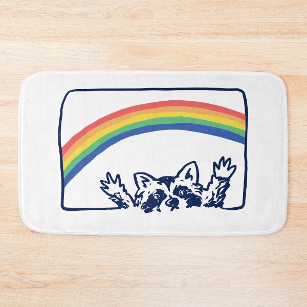 Item preview, A raccoon partying under the rainbow designed and sold by PopcornpunkART.