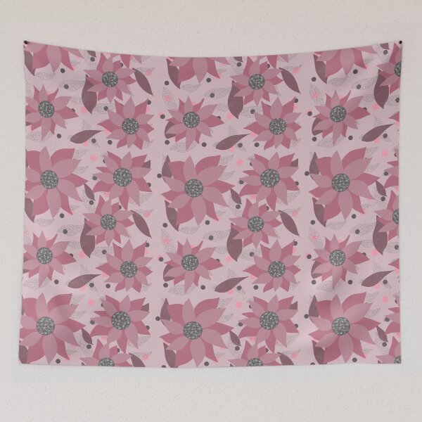 Item preview, Large Floral Pattern with Leaves and Dots in Pink designed and sold by JaygiesDesign.