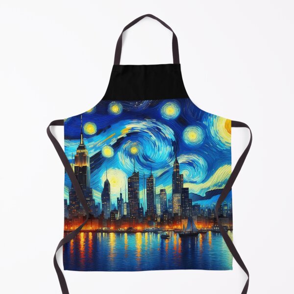 Item preview, New York cityscape Starry Night Van Gogh Style designed and sold by EmeraldeaArt.