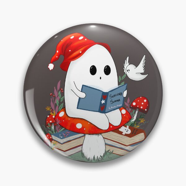 Item preview, Cute bookish mushroom ghost designed and sold by BosskaDesign.