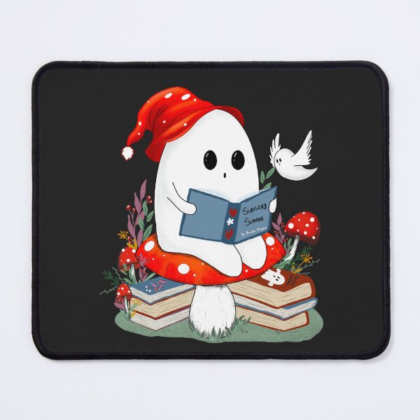 Item preview, Cute bookish mushroom ghost designed and sold by BosskaDesign.