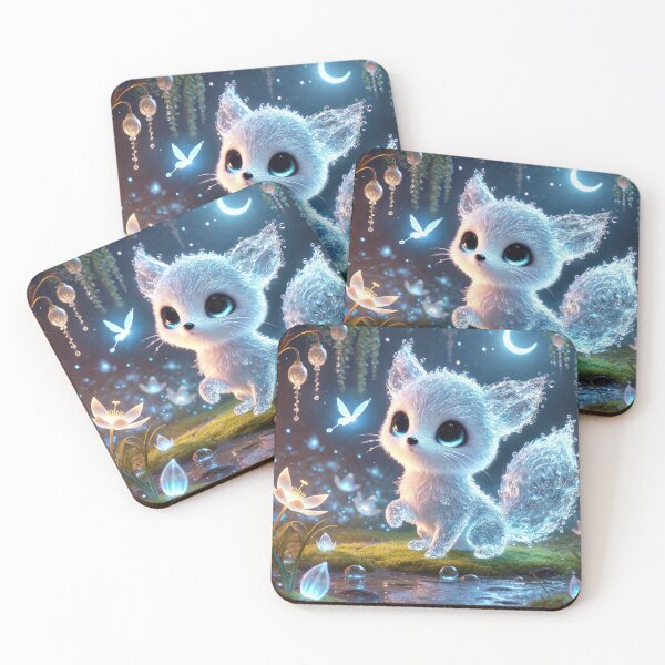Item preview, Adorable Water Fox in Moonlit Garden designed and sold by TeslaSt0re.