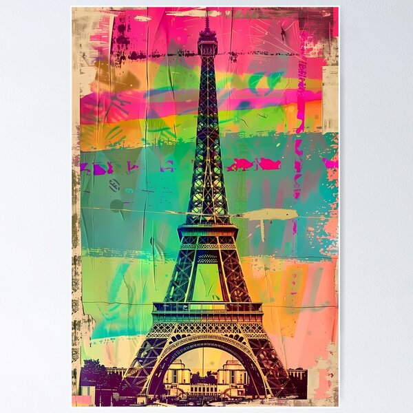 Item preview, Retro poster "Eiffel Tower" designed and sold by MidArtForge.