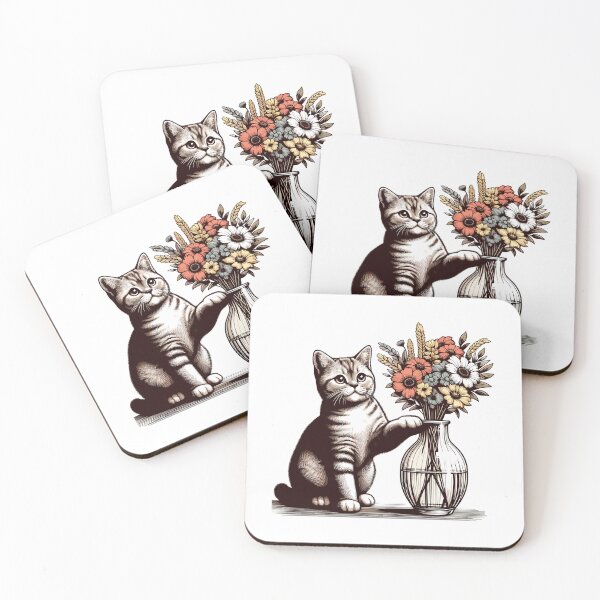 Item preview, BKH British Shorthair Cat Vase tipping over gift designed and sold by Pineapple-Tree.