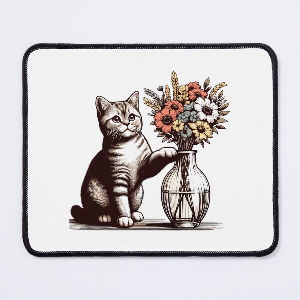 Item preview, BKH British Shorthair Cat Vase tipping over gift designed and sold by Pineapple-Tree.