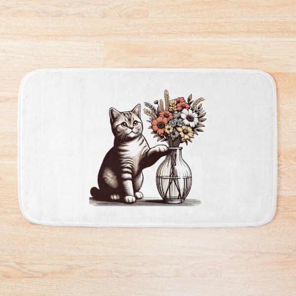 Item preview, BKH British Shorthair Cat Vase tipping over gift designed and sold by Pineapple-Tree.