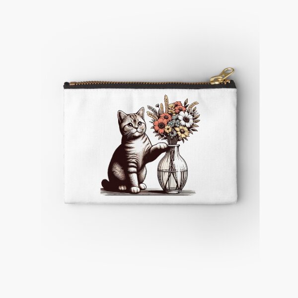 Item preview, BKH British Shorthair Cat Vase tipping over gift designed and sold by Pineapple-Tree.