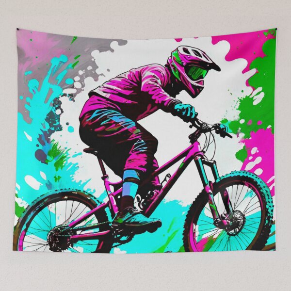 Item preview, Vibrant MTB Paint Splatter Design designed and sold by GrizzlyCollective.