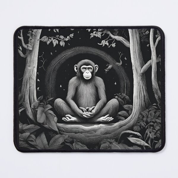 Item preview, A Monkey meditating in a forest designed and sold by Divya-Hirodiya.
