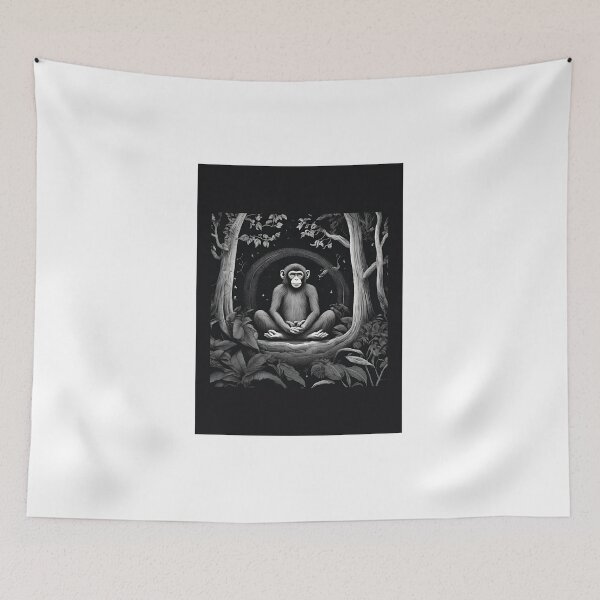 Item preview, A Monkey meditating in a forest designed and sold by Divya-Hirodiya.