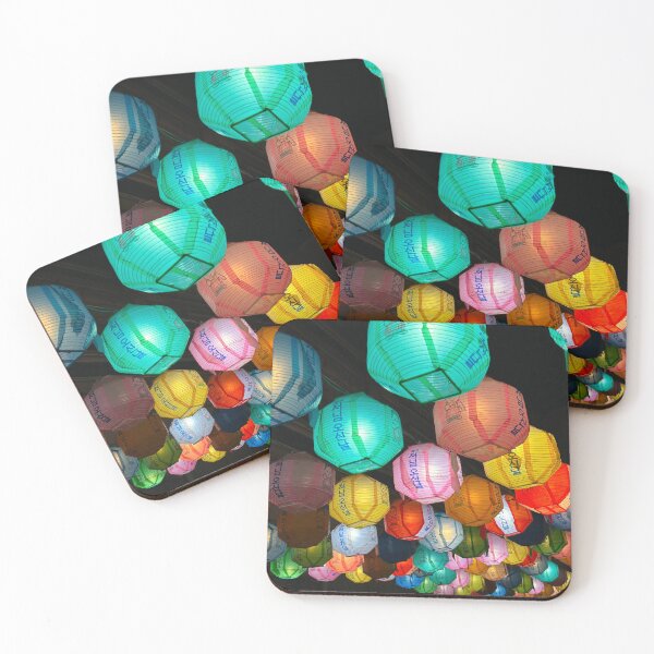 Item preview, Colorful Korean Lanterns at Night | South Korea photography designed and sold by YemmyZImages.