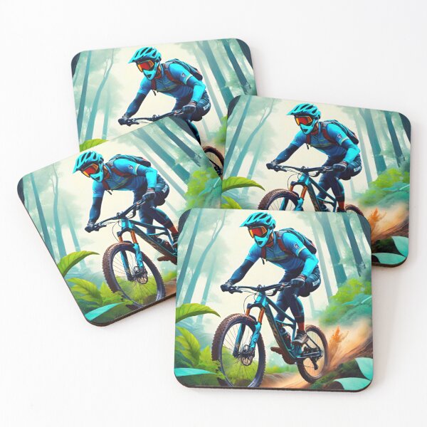 Item preview, MTB Rider on Forest Trailside designed and sold by GrizzlyCollective.