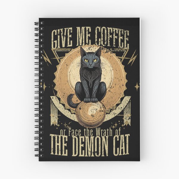 Item preview, Give Me Coffee or Face the Wrath of the Demon Cat designed and sold by EULALIA Twarog.