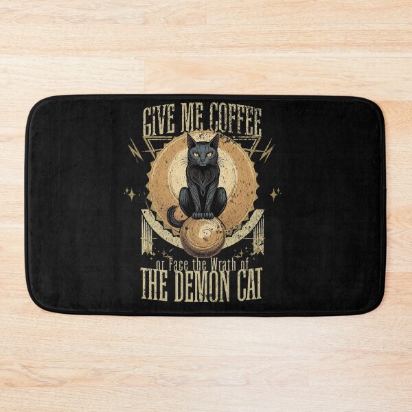 Item preview, Give Me Coffee or Face the Wrath of the Demon Cat designed and sold by EULALIA Twarog.
