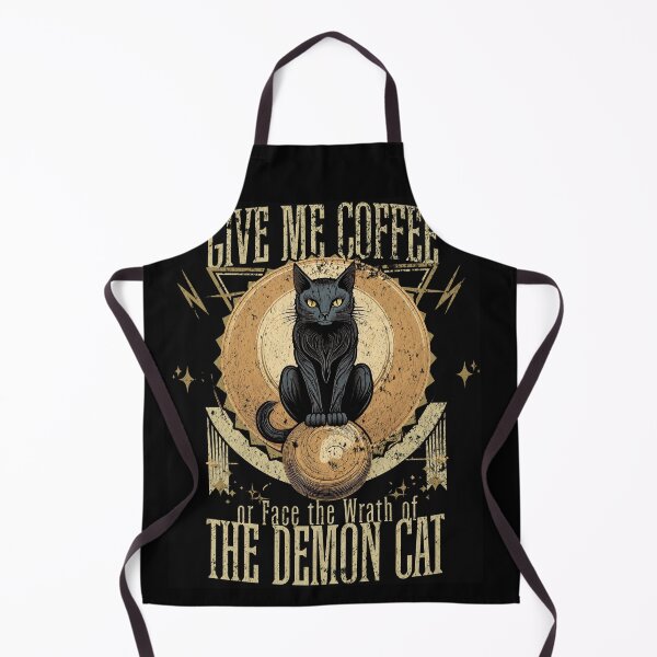 Item preview, Give Me Coffee or Face the Wrath of the Demon Cat designed and sold by EULALIA Twarog.