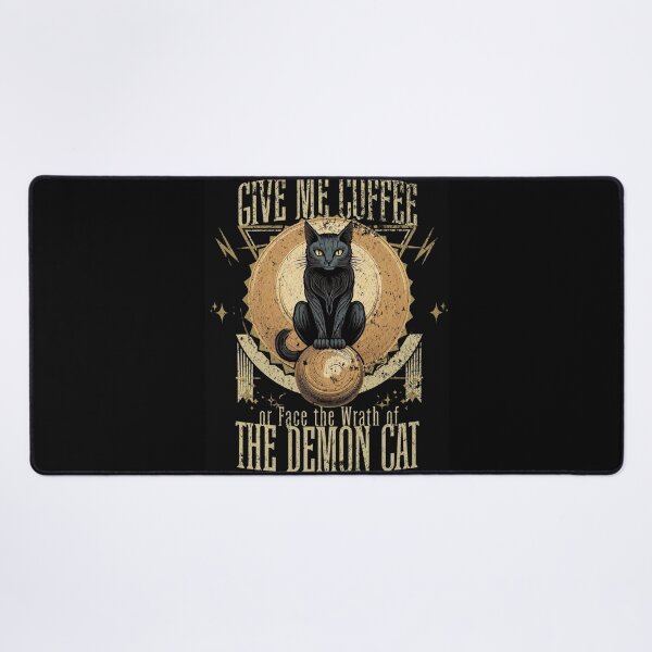 Item preview, Give Me Coffee or Face the Wrath of the Demon Cat designed and sold by EULALIA Twarog.