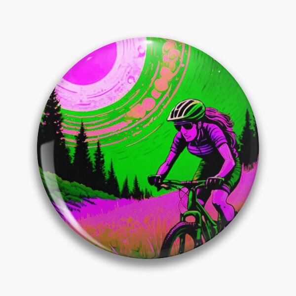 Item preview, Female MTB Racer Escapes UFO designed and sold by GrizzlyCollective.