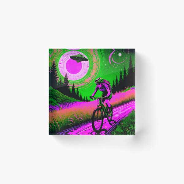 Item preview, Female MTB Racer Escapes UFO designed and sold by GrizzlyCollective.