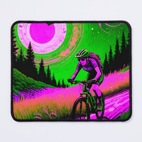 Item preview, Female MTB Racer Escapes UFO designed and sold by GrizzlyCollective.