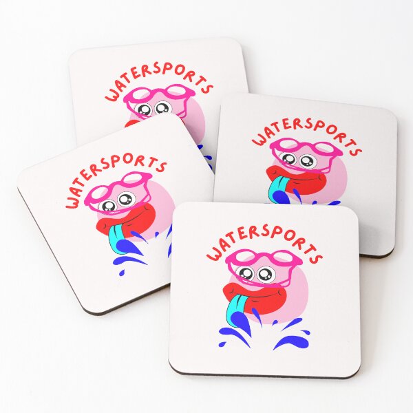 Artikelvorschau, Wassersport, schmutziger Kopf mit rosa Schwimmbrille und blauem Spritzer entworfen und verkauft von DirtySports.