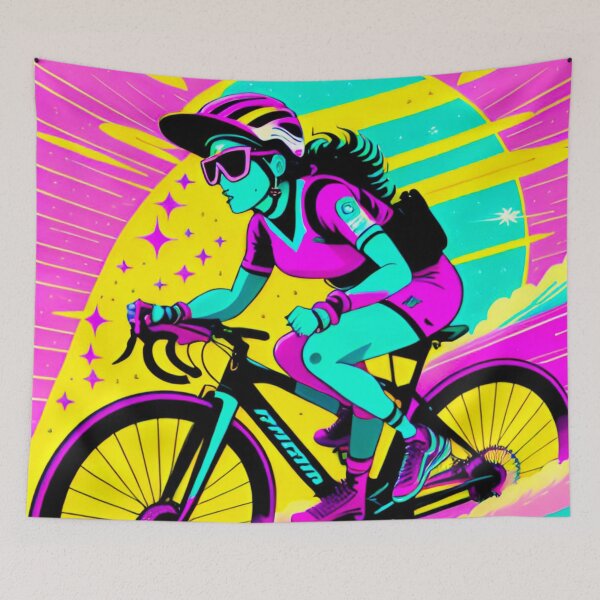 Item preview, Female Cyclist Enjoying Nature Ride designed and sold by GrizzlyCollective.
