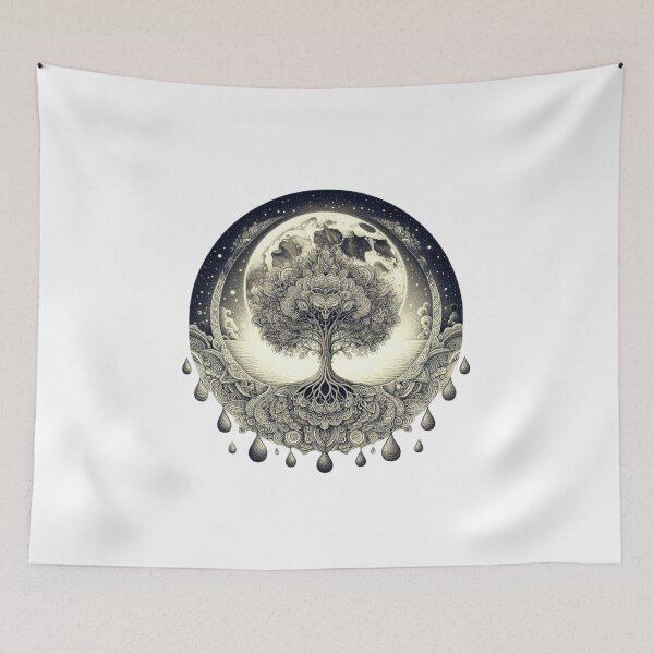 Item preview, tree moon magic fantasy moonlight witchcraft pagan night designed and sold by MaciejPetelski.