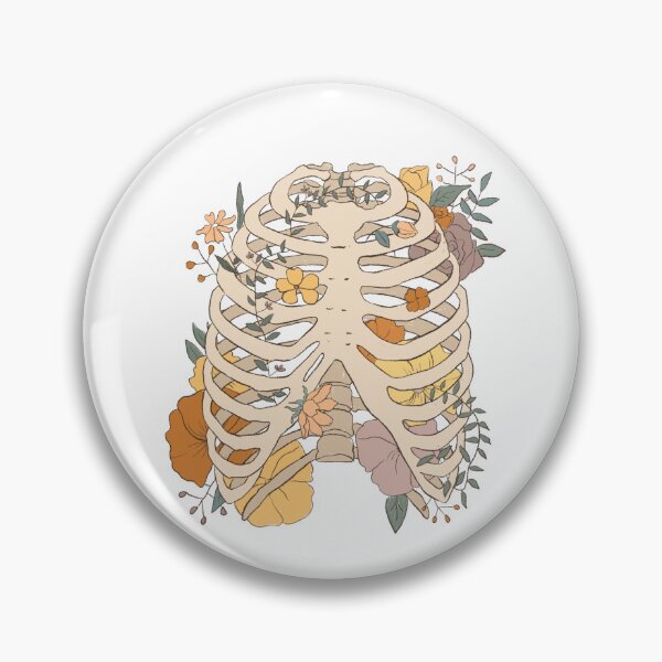 Item preview, Boho Style Rib Cage with Flowers designed and sold by artbyaech.