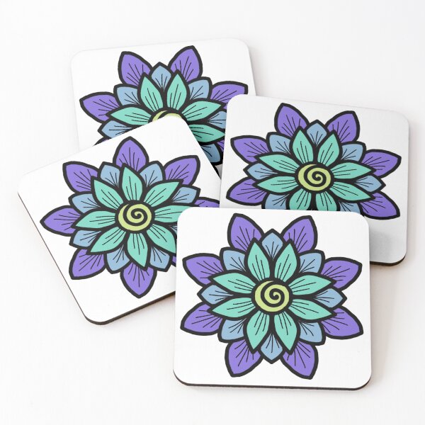 Item preview, Cool-colored flower drawing  designed and sold by e-king-designs.