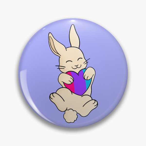 Item preview, Cute Happy White Rabbit Holding an Androgyne Flag Heart designed and sold by AroAxel.