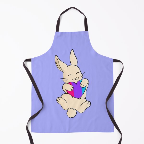 Item preview, Cute Happy White Rabbit Holding an Androgyne Flag Heart designed and sold by AroAxel.