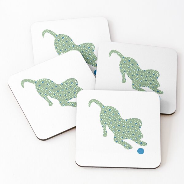 Item preview, Green and Blue puppy playing - Silhouette Collection designed and sold by CuratedDesignCa.