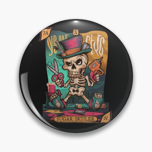 Item preview, Funny Sugar Skull Crafty The-Crafter Tarot Card Skeleton designed and sold by SztylishDesigns.