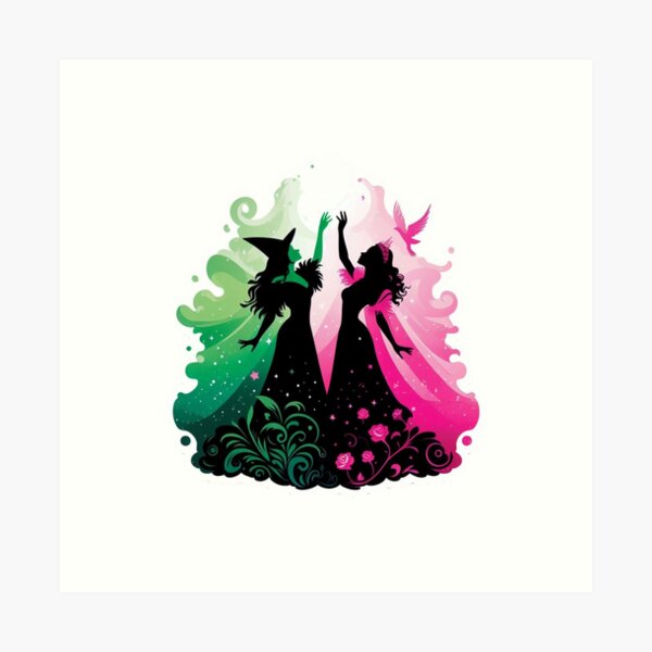 Elphaba & Glinda Wicked the Musical Art Print