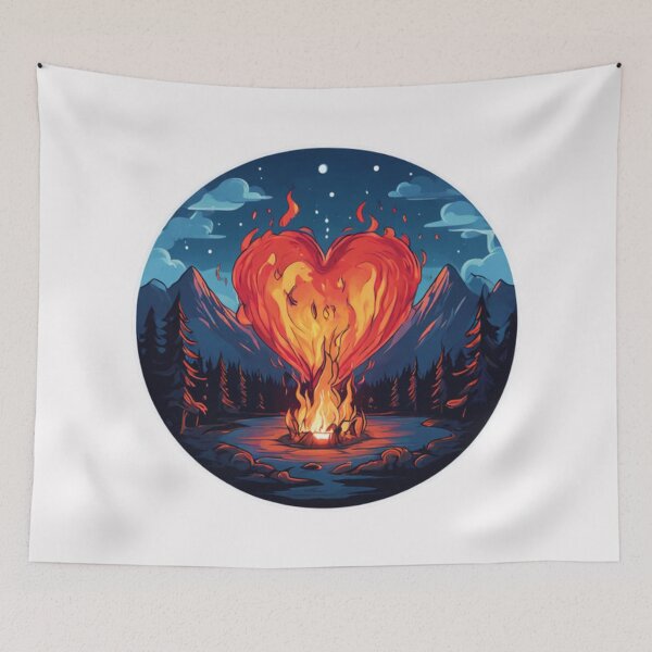 Item preview, Camp Fire Heart designed and sold by Planetporridge.