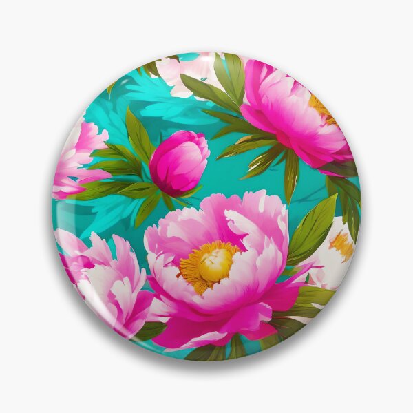 Item preview, Hot Pink and Turquoise Peonies Pattern designed and sold by kathrynchill.