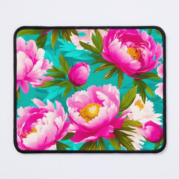 Item preview, Hot Pink and Turquoise Peonies Pattern designed and sold by kathrynchill.