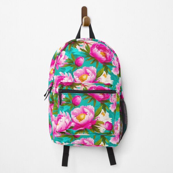 Item preview, Hot Pink and Turquoise Peonies Pattern designed and sold by kathrynchill.