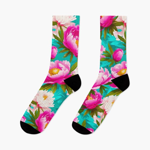 Item preview, Hot Pink and Turquoise Peonies Pattern designed and sold by kathrynchill.