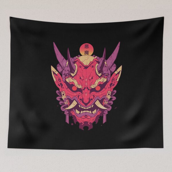 Item preview, Japanese demon mask AKM_06 designed and sold by NoNeed4InK.