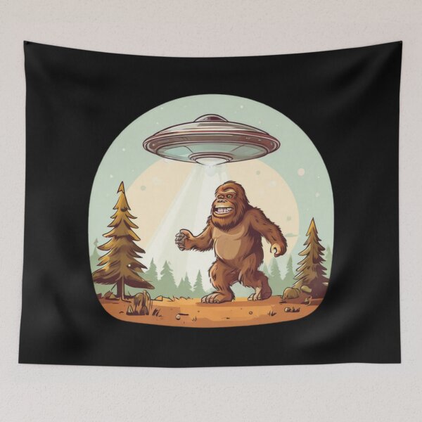 Item preview, UFO abducting a Bigfoot designed and sold by Planetporridge.