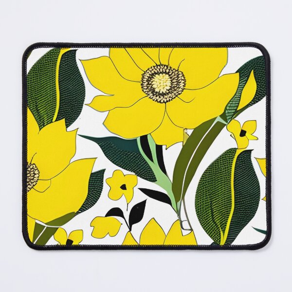 Item preview, Vibrant Yellow Flowers, Green Leaves, Botanical Pattern designed and sold by Liza36designs.